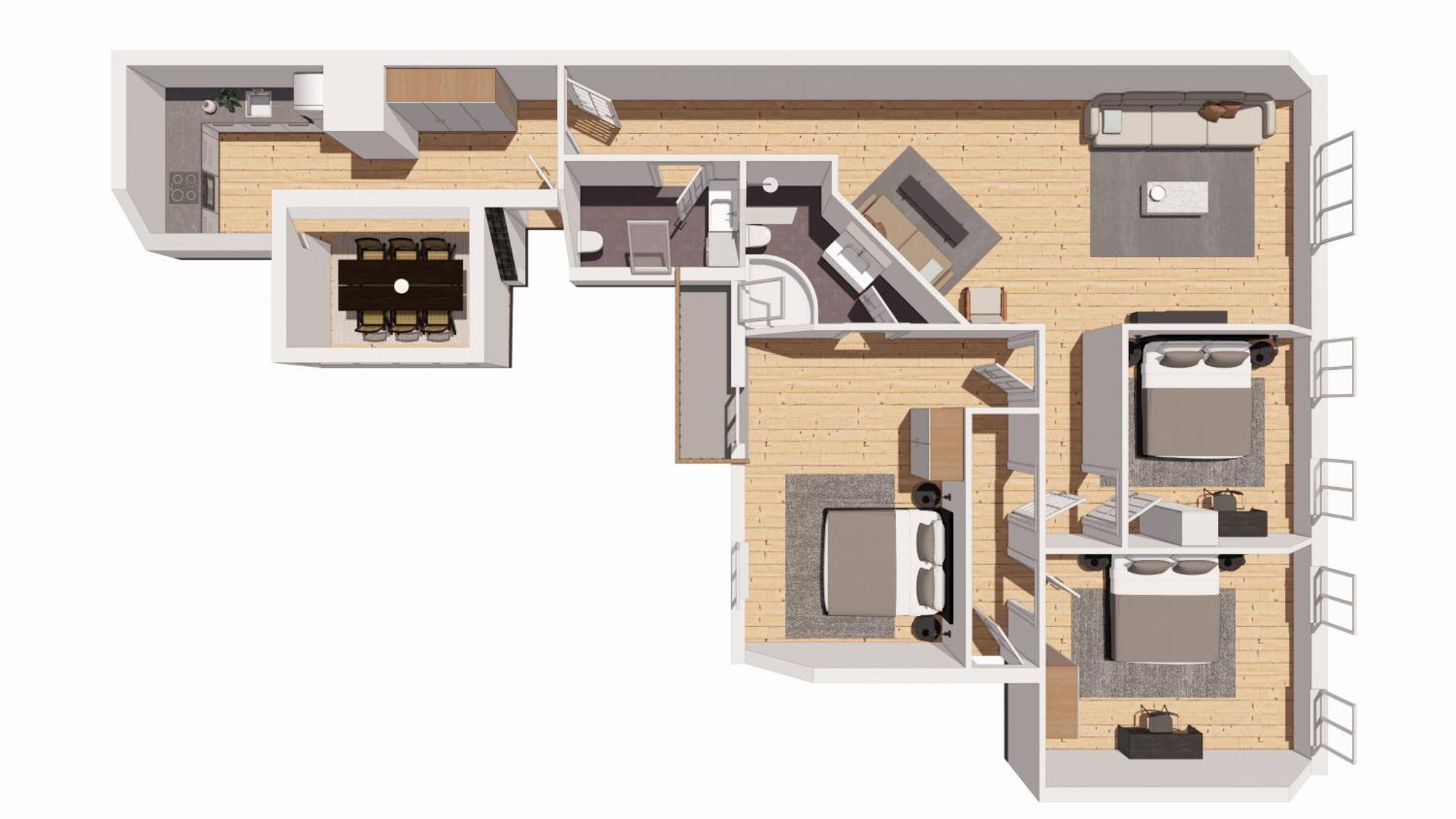 Lägenhet Bright 3br With Balcony And Amazing View Köpenhamn